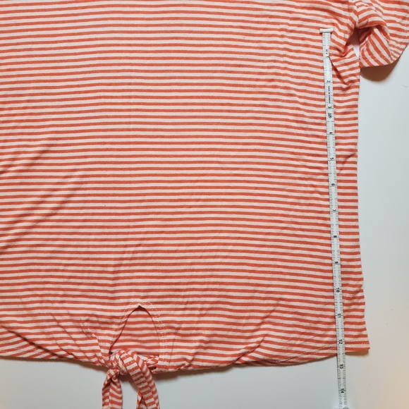 Kim & Cami Off Shoulder Front Tie Candy Stripe Top - Picture 8 of 9